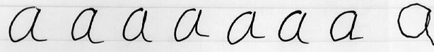 Handwritten a's